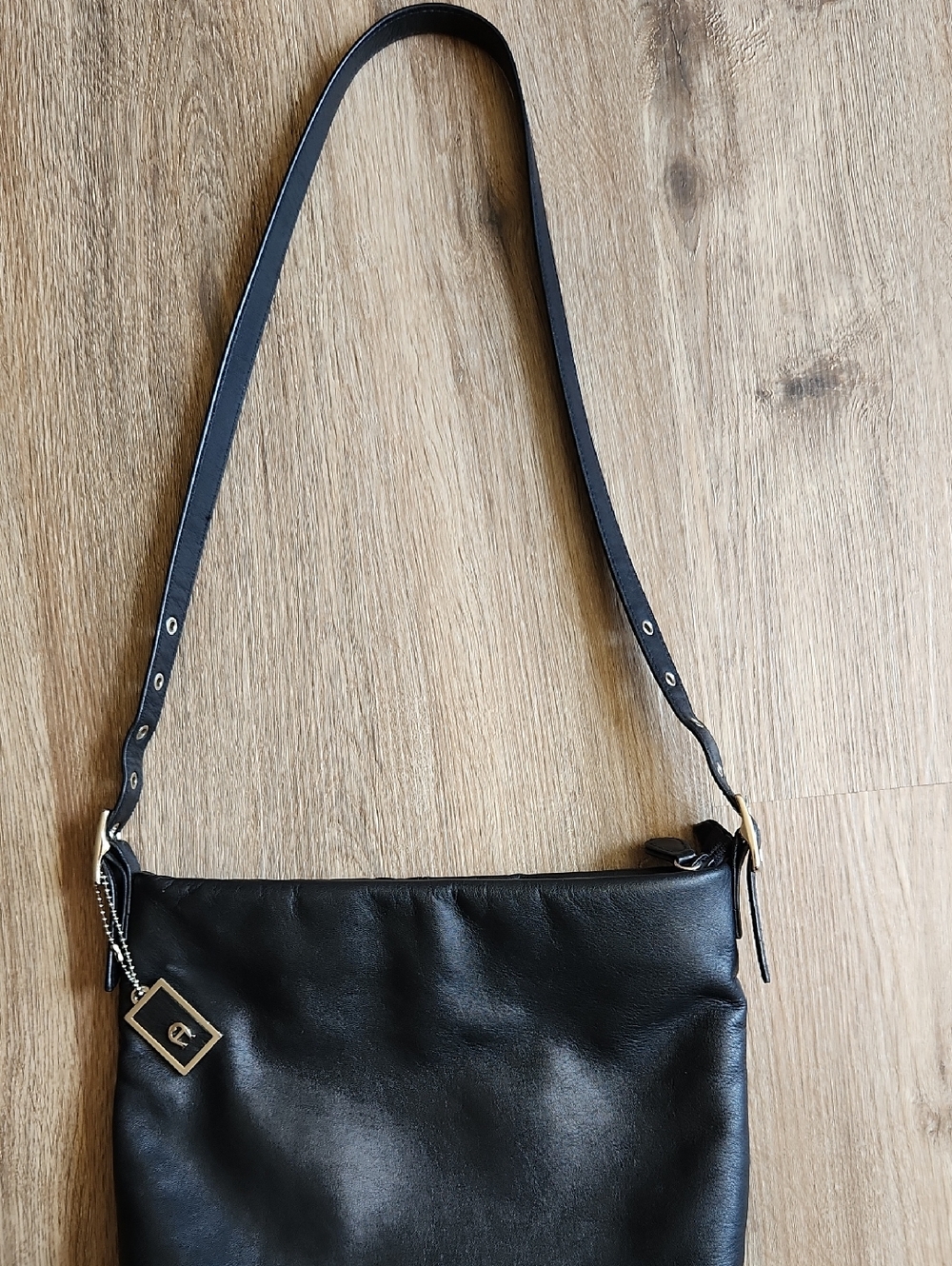 Etienne Aigner Black Leather Shoulder Bag